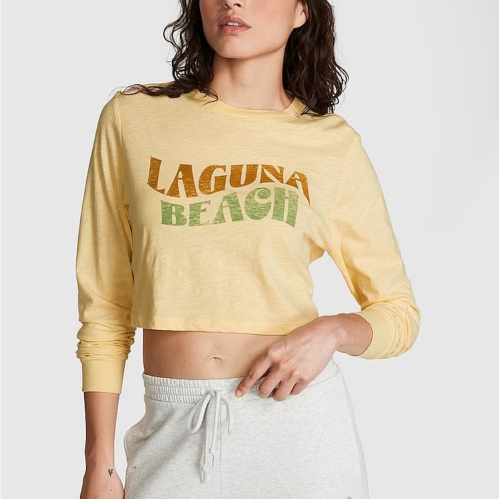 PINK Victoria's Secret Yellow Crop Top